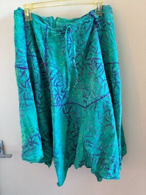 Teal and Purple Blue Mexicali Blues Boho Bohemian Skirt